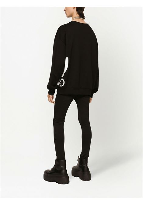 black cotton sweatshirt featuring white DG logo to the side DOLCE & GABBANA | G9ZX8T-FU7DUHNYOW